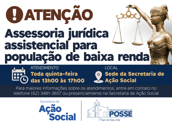 ⚖️ Assessoria Jurídica Gratuita para a população de baixa renda em Posse