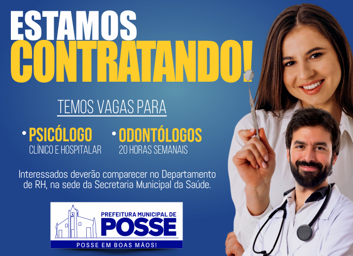 Prefeitura abre credenciamento para Psicólogos e Odontólogos